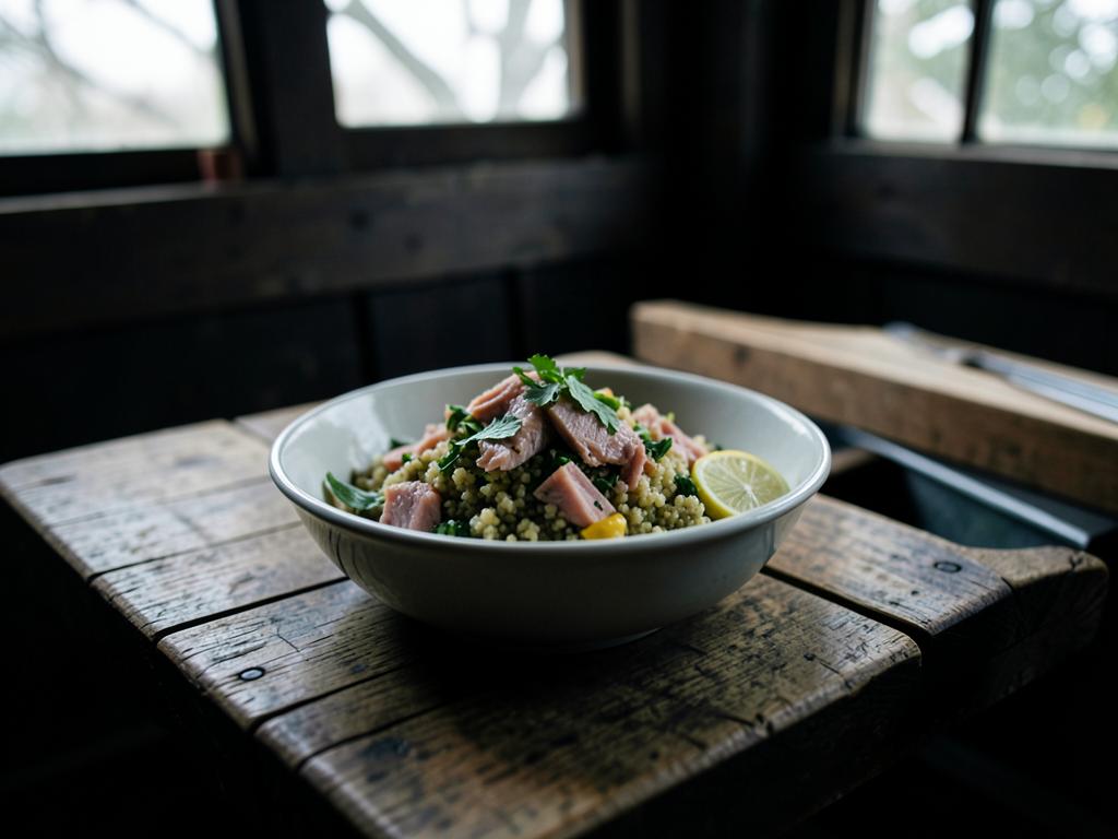 Kylmälaatikon couscous tonnikalalla