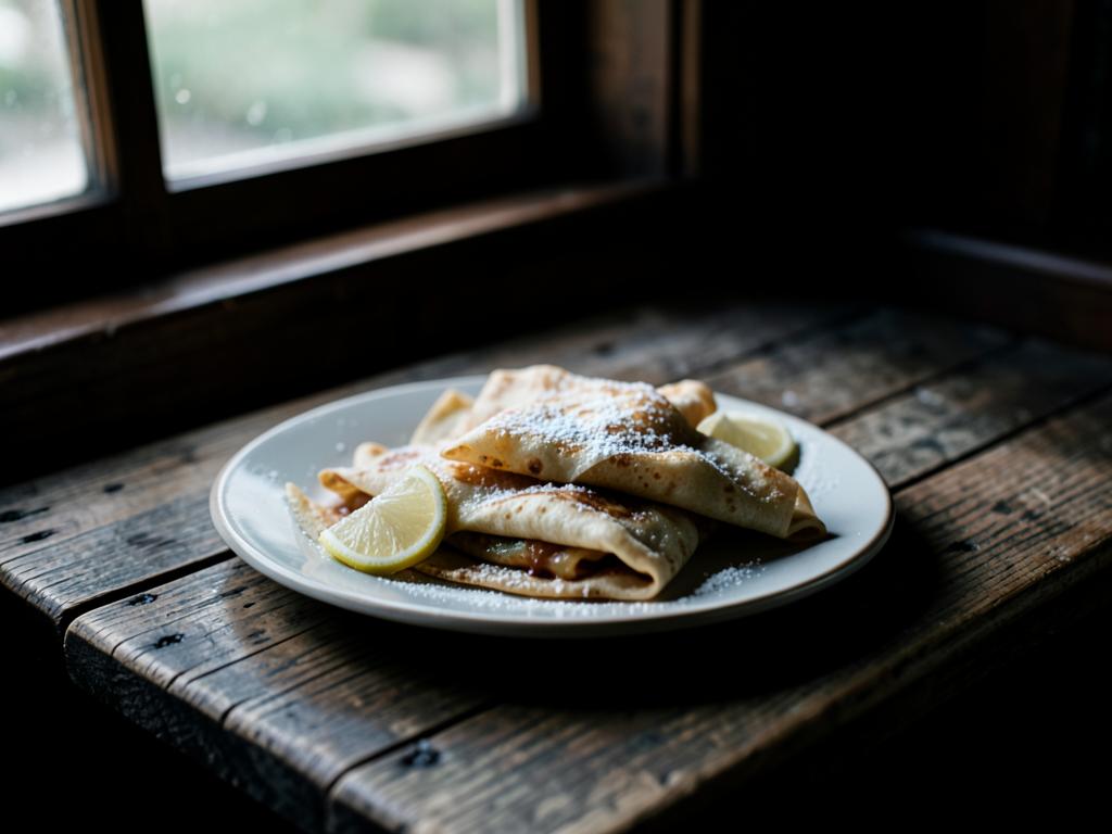 Ranskalaiset crêpet sitruunalla ja sokerilla