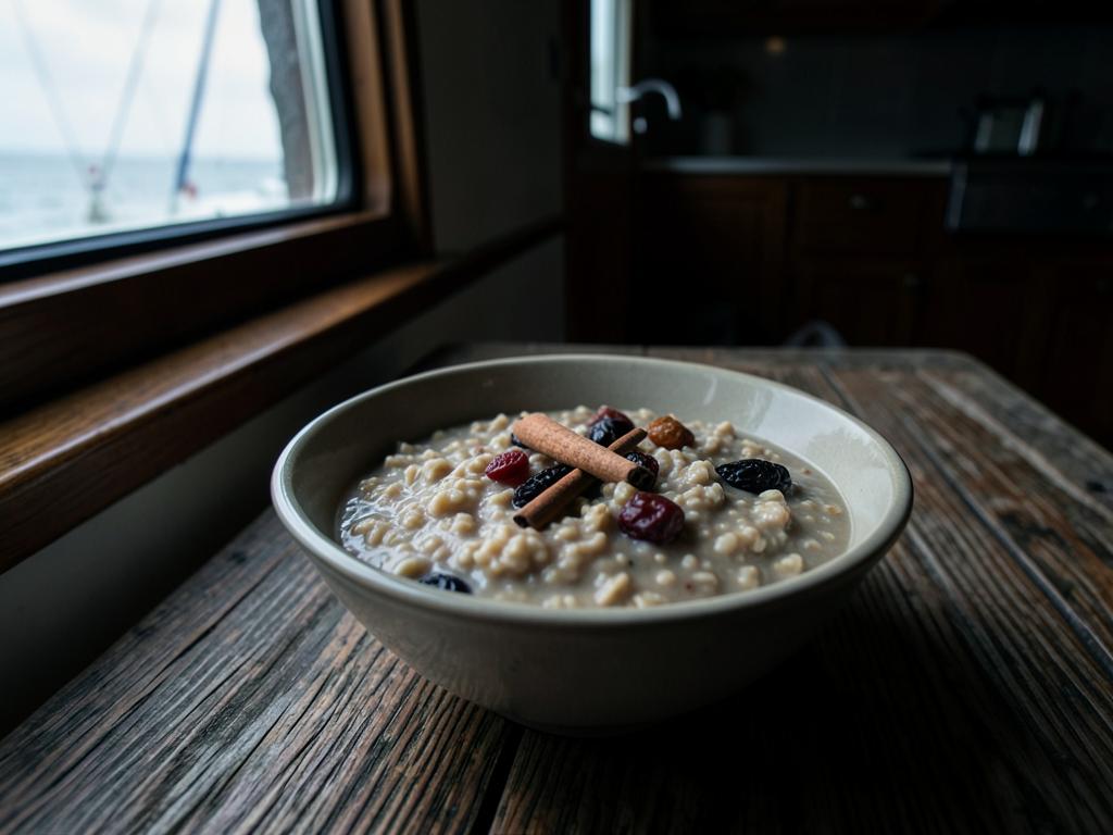 Satamakaurapuuro kuivatuilla hedelmillä