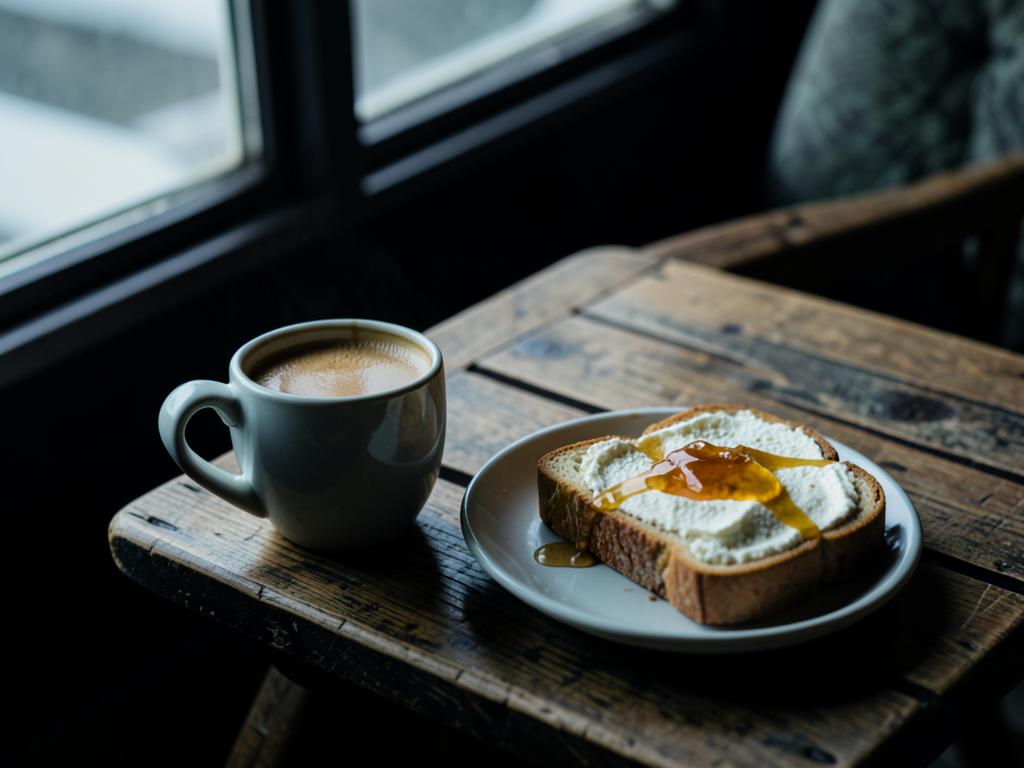 Italialainen cappuccino ja ricottapaahtoleipä